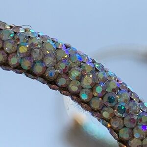 Very large rhinestone aurora borealis earrings